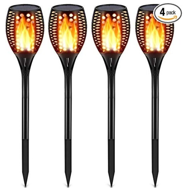 HMCITY Solar Lights Upgraded, Waterproof Flickerin...